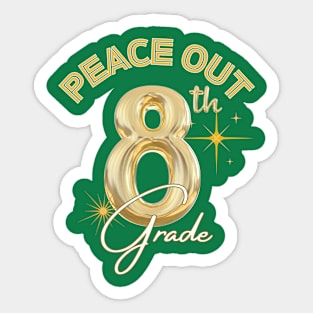 Peace Out 8th Grade Retro Graduation Class Sticker